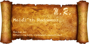 Meláth Radamesz névjegykártya